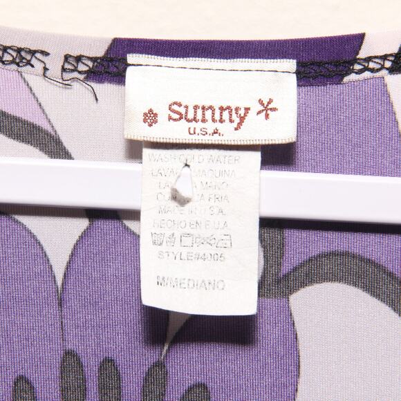 Vintage 70s Sunny  Floral Print Dress Size Medium Made in USA - Picture 8 of 8